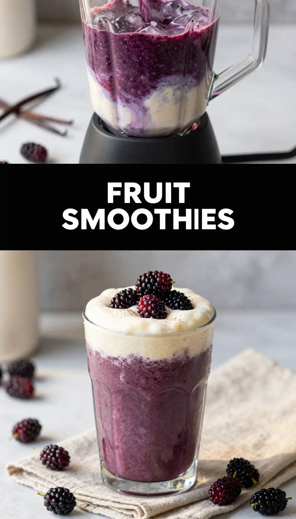 Mulberry Vanilla Smoothie pinterest pin