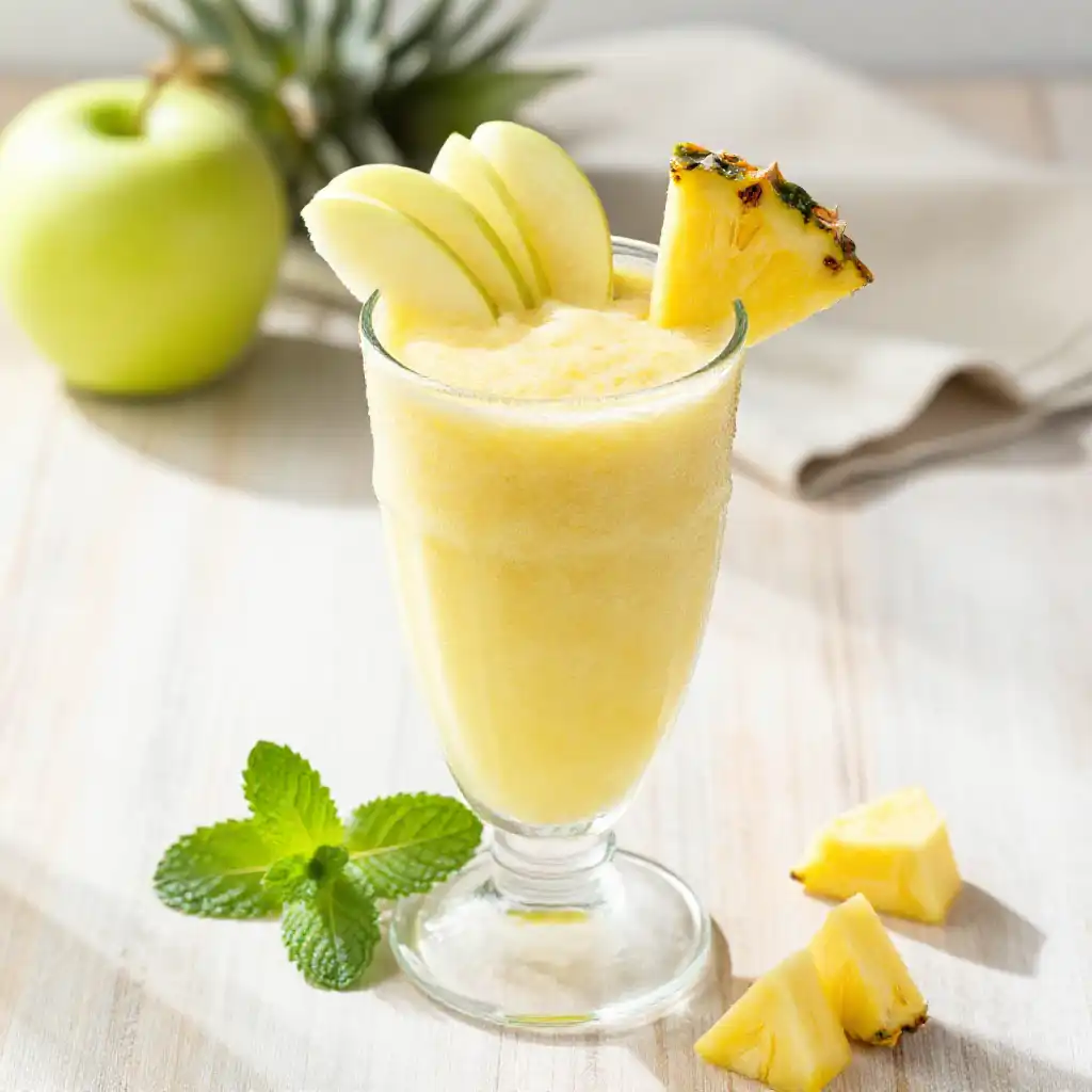 Mutsu Apple Pineapple Smoothie plated dish