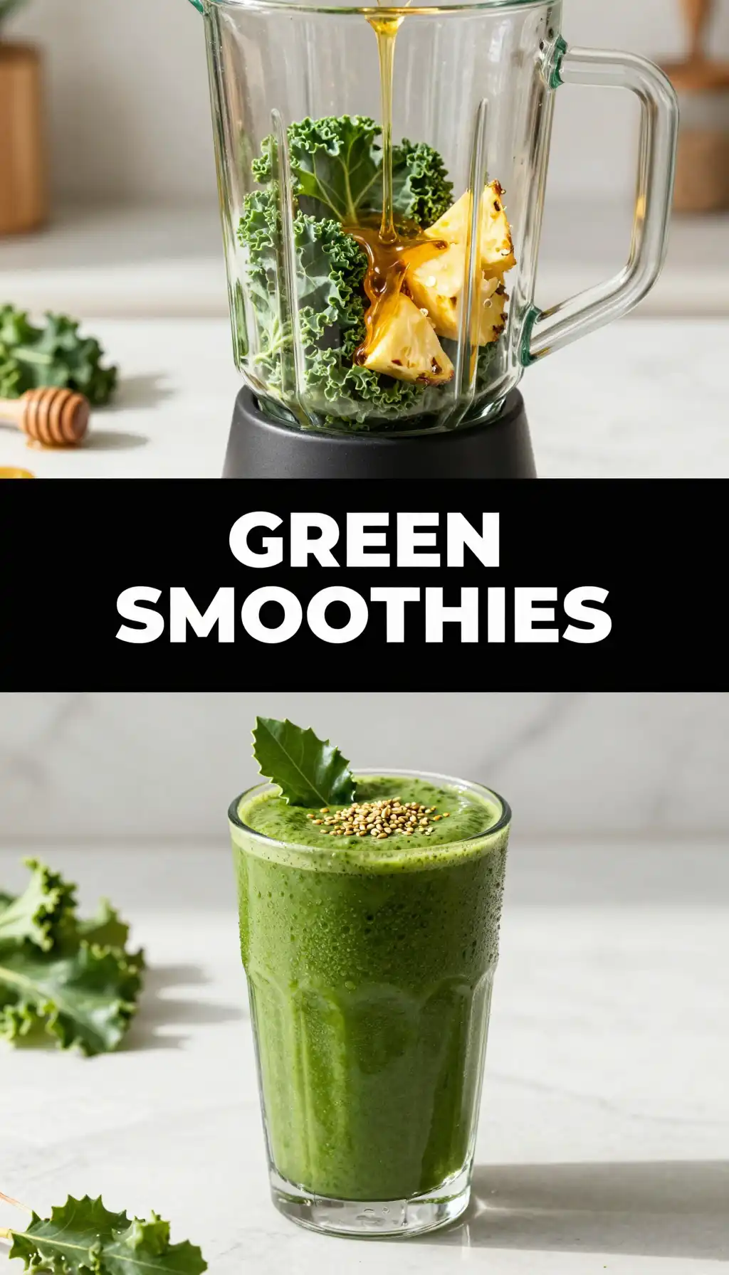 Neem Leaf and Honey Detox Smoothie pinterest pin