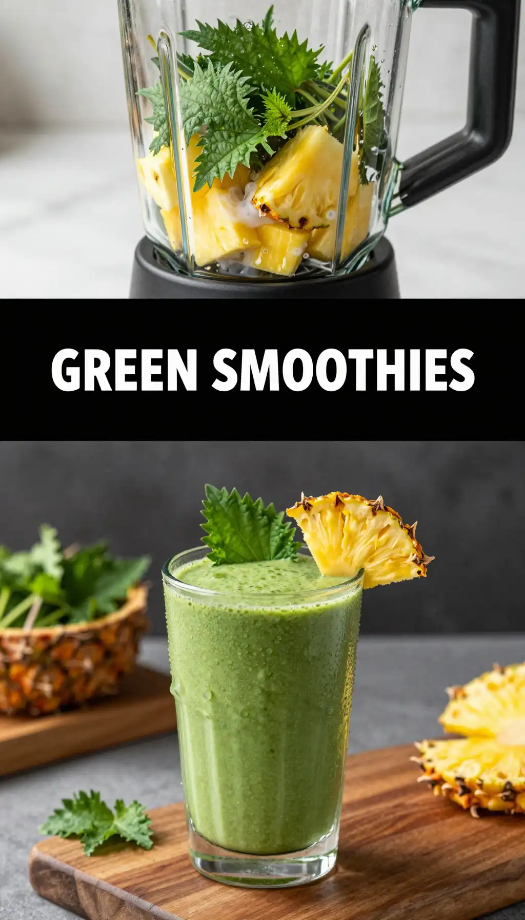 Nettle Pineapple Green Smoothie pinterest pin