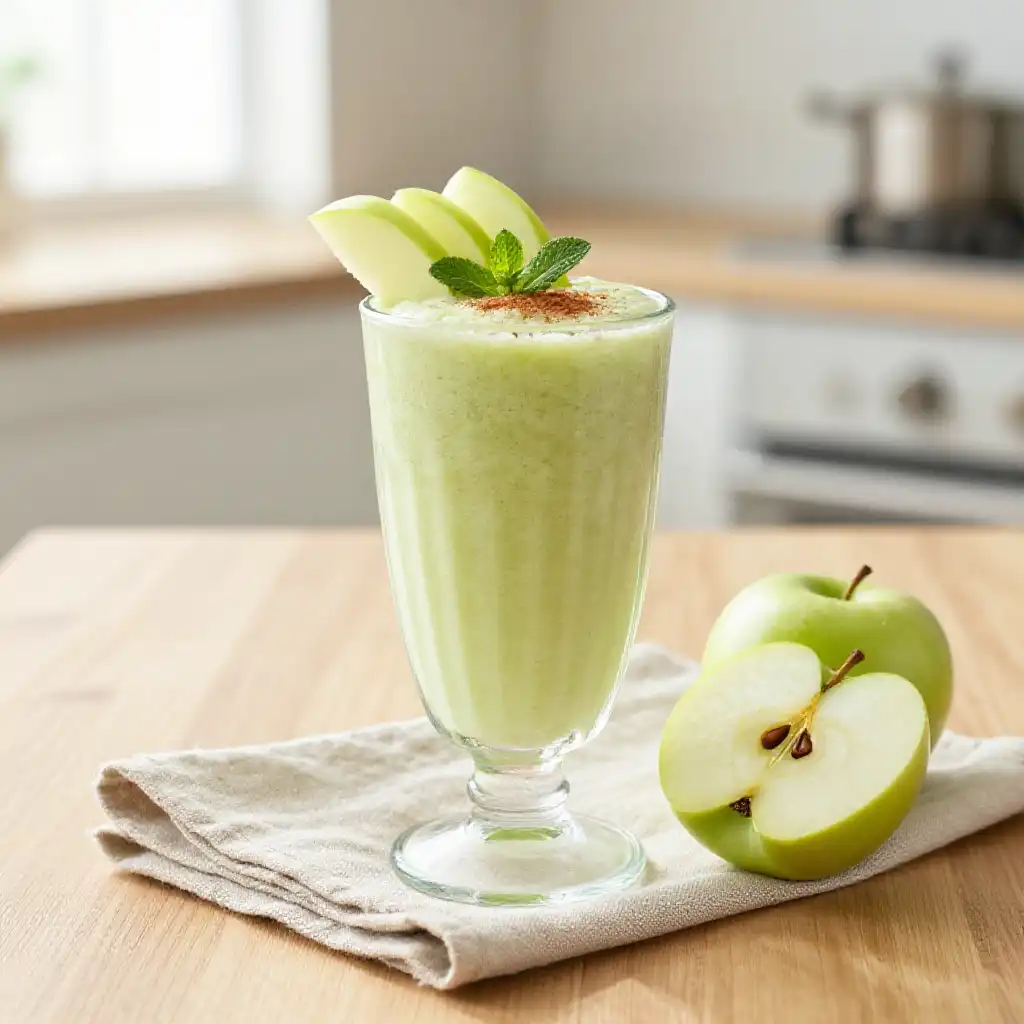 Newton Pippin Apple Smoothie plated dish