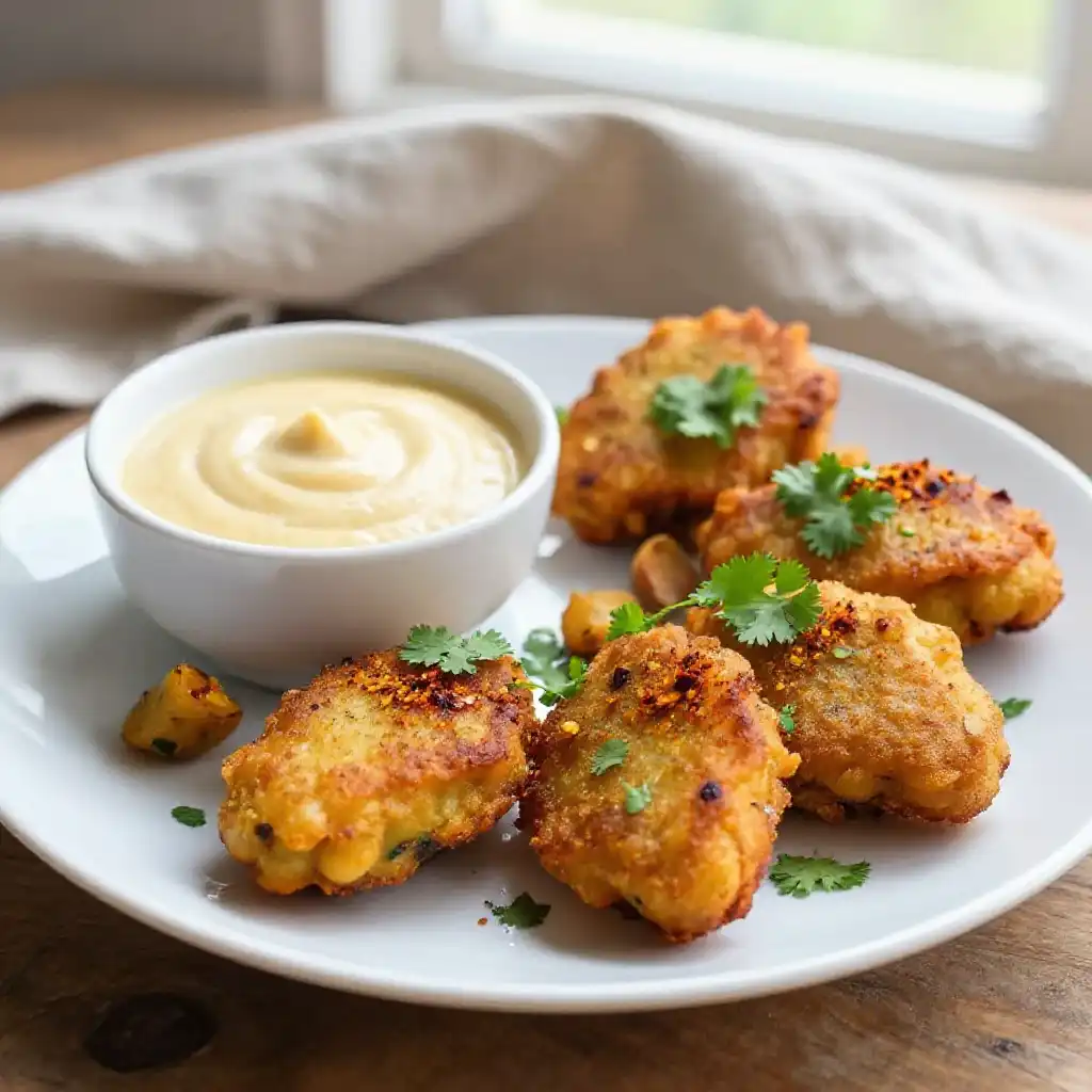Nigerian Akara Bean Fritters with Pap plated dish