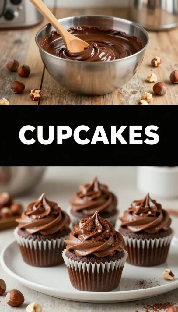 Nutella Cupcakes with Hazelnut Cream Center