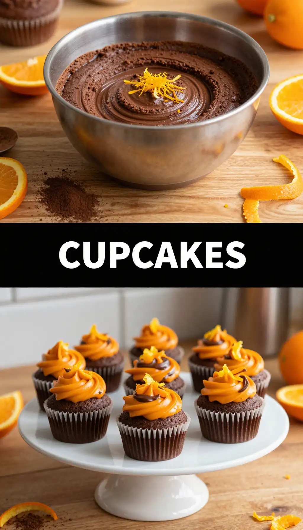 Orange Chocolate Cupcakes with Candied Orange pinterest pin