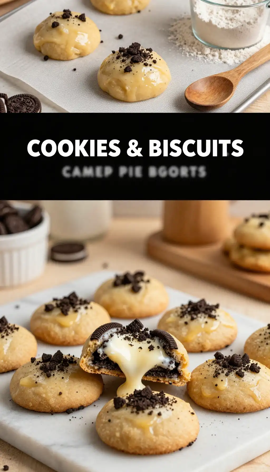 Oreo Stuffed Cookies with Cream Filling Center pinterest pin