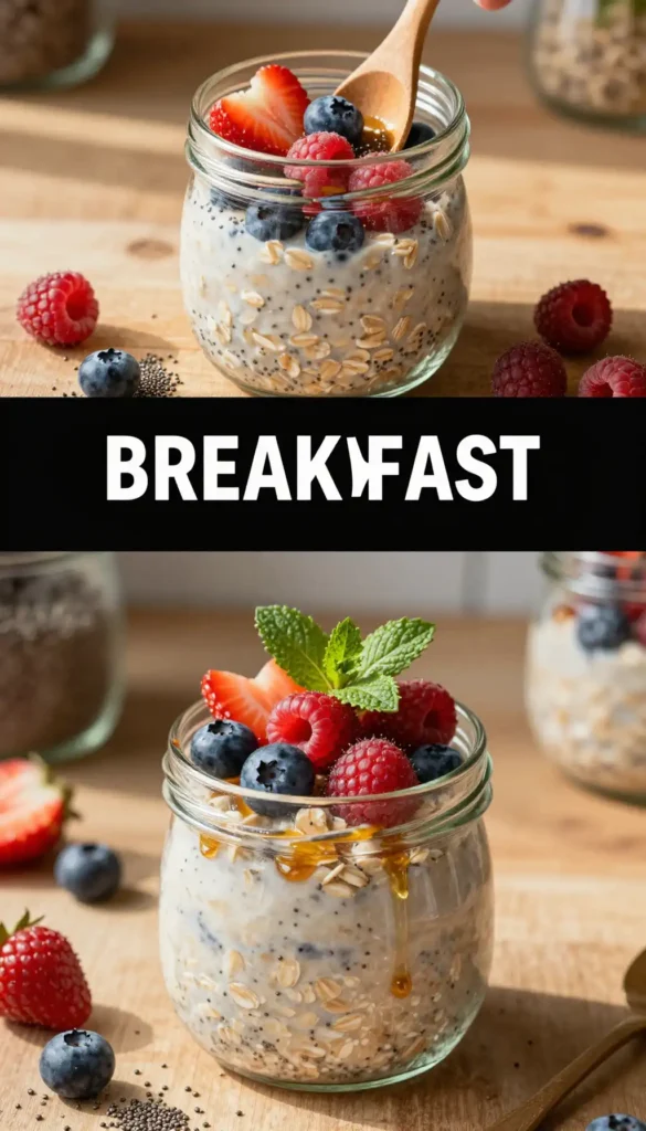 Overnight Oats with Chia and Berries