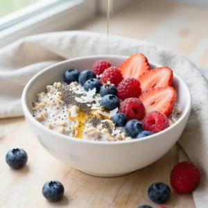 Healthy Overnight Oats with Chia & Berries | Weight Loss