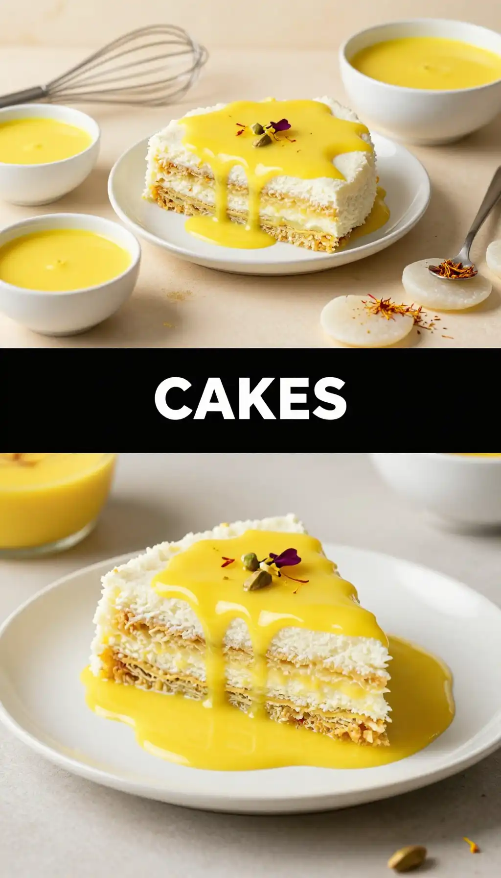 Pakistani Rasmalai Cake with Saffron Milk Soak pinterest pin