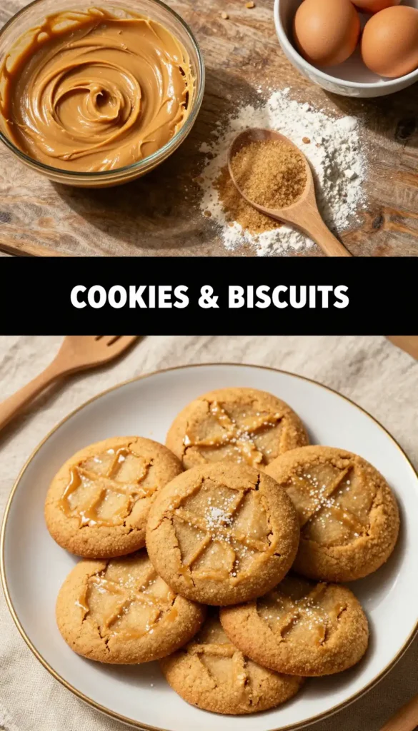 Peanut Butter Cookies with Fork Cross Pattern