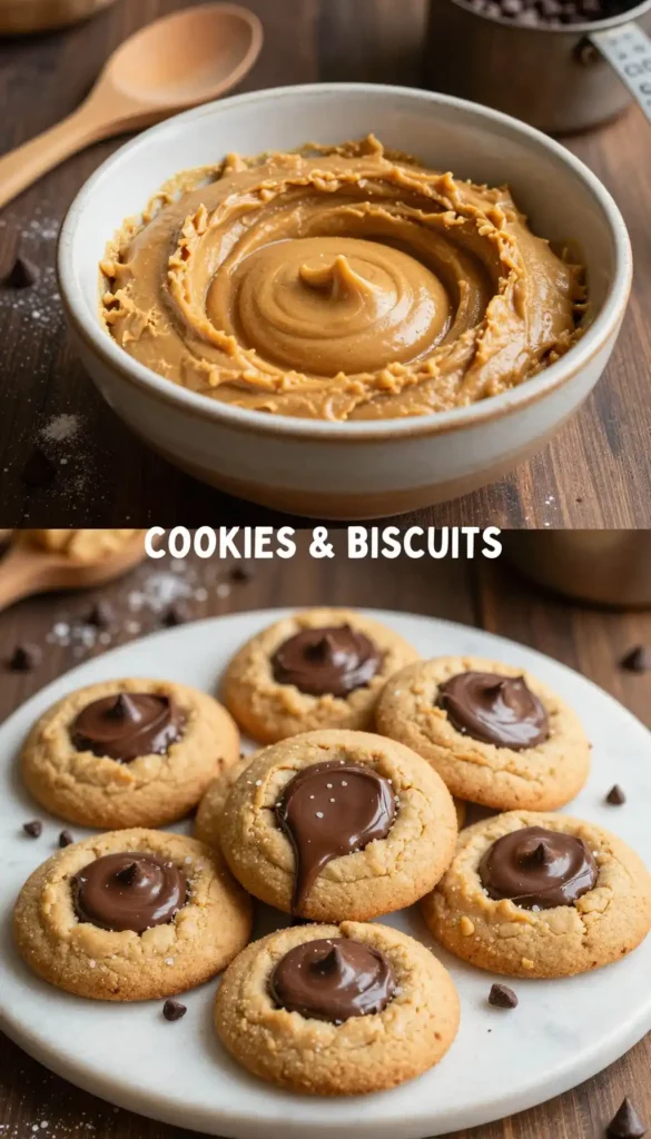 Peanut Butter Stuffed Cookies with Chocolate Center