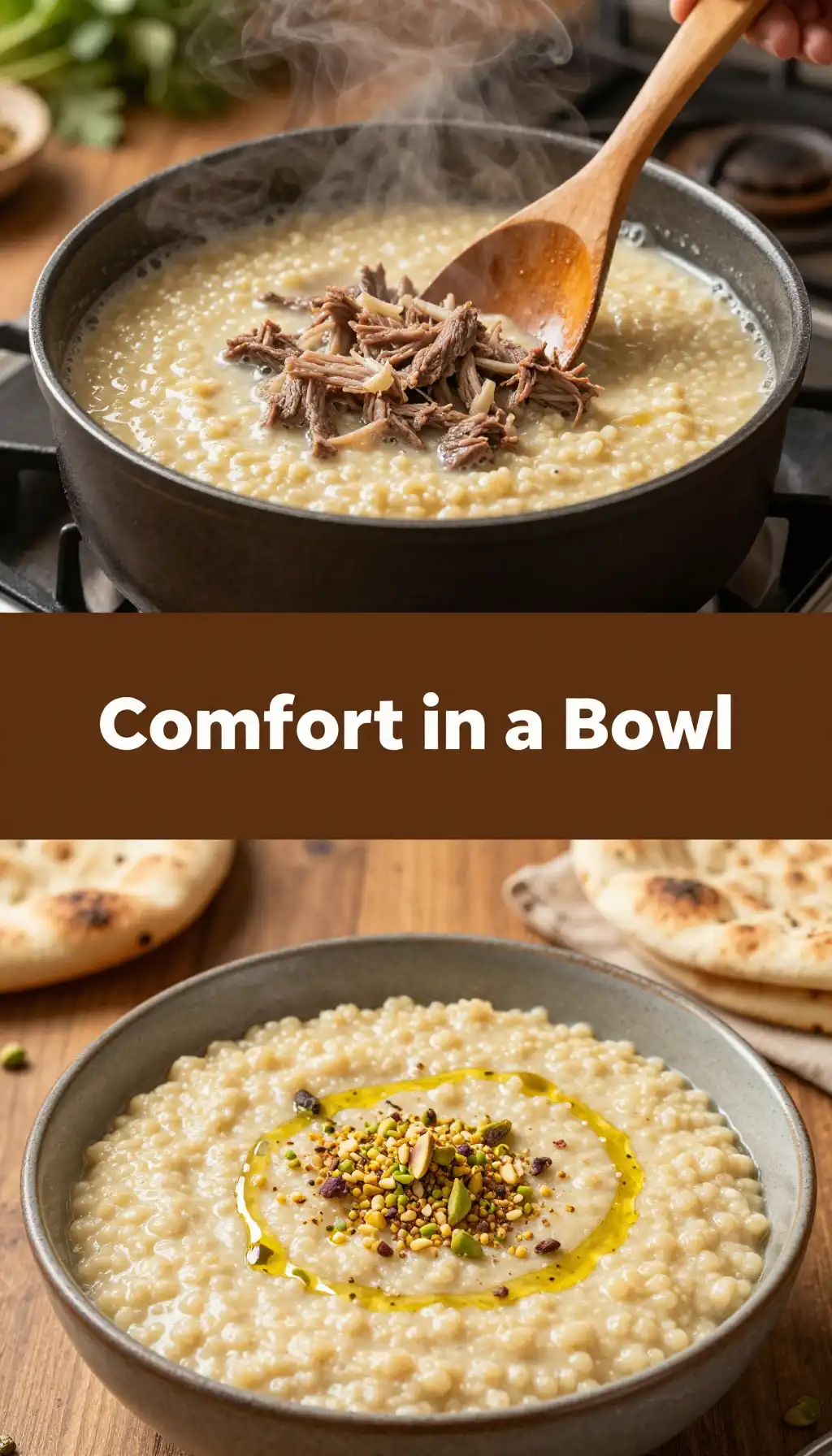 Persian Halim Wheat and Meat Porridge pinterest pin