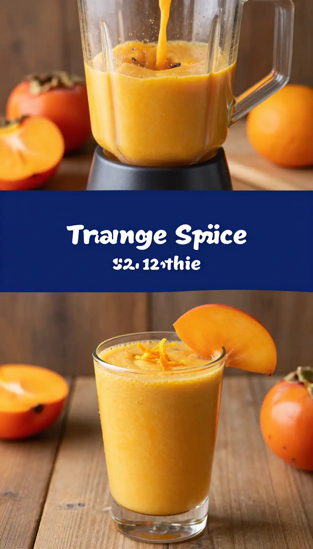 Persimmon Orange Spice Smoothie pinterest pin