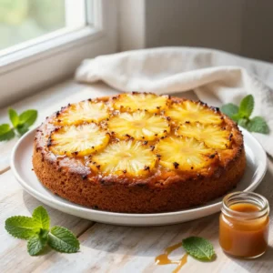 Gooey Pineapple Upside-Down Cake with Caramelized Fruit