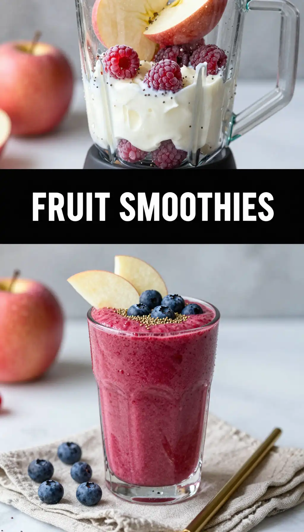 Pink Lady Apple Berry Smoothie pinterest pin