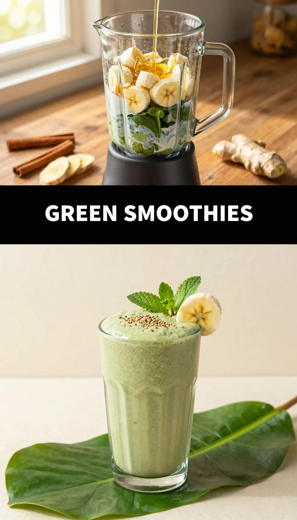 Plantain Leaf Banana Smoothie pinterest pin