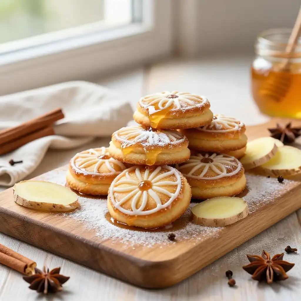 Polish Pierniczki Honey Ginger Cookies plated dish