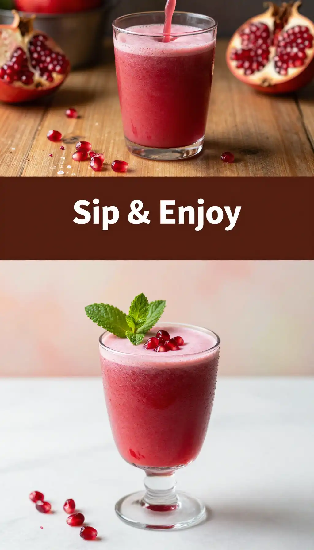 Pomegranate Rose Water Smoothie pinterest pin