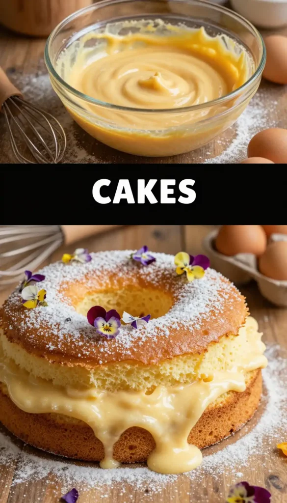 Portuguese Pão de Ló Sponge Cake with Cream Filling