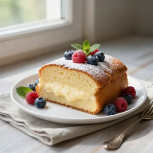 Portuguese Pão de Ló Sponge Cake with Cream Filling