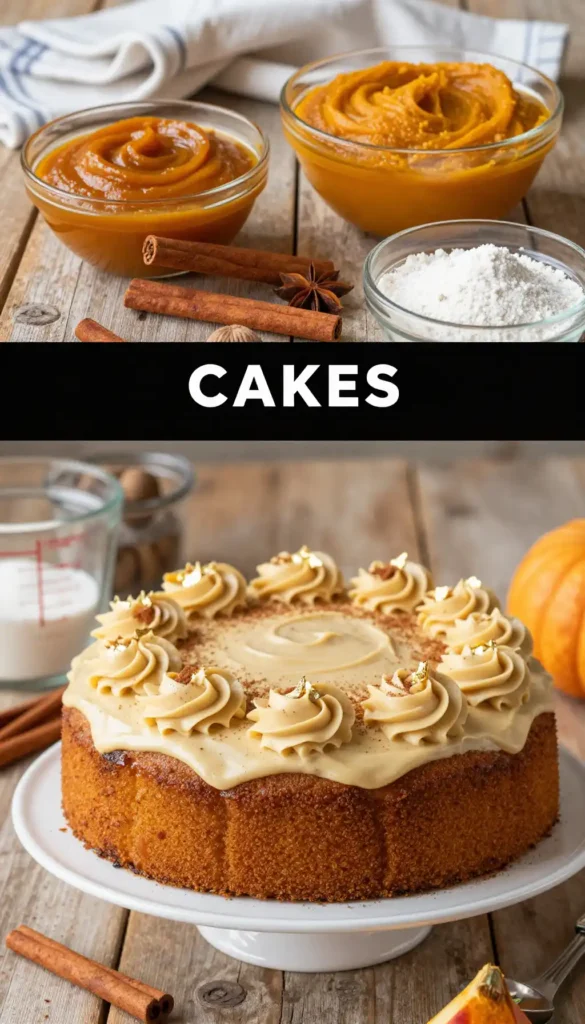 Pumpkin Spice Cake with Cinnamon Cream Cheese Frosting