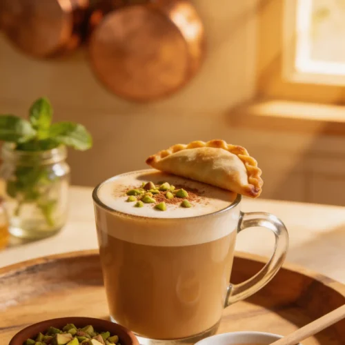 Gooey Qatayef Asafiri Latte Recipe with Crispy Bits