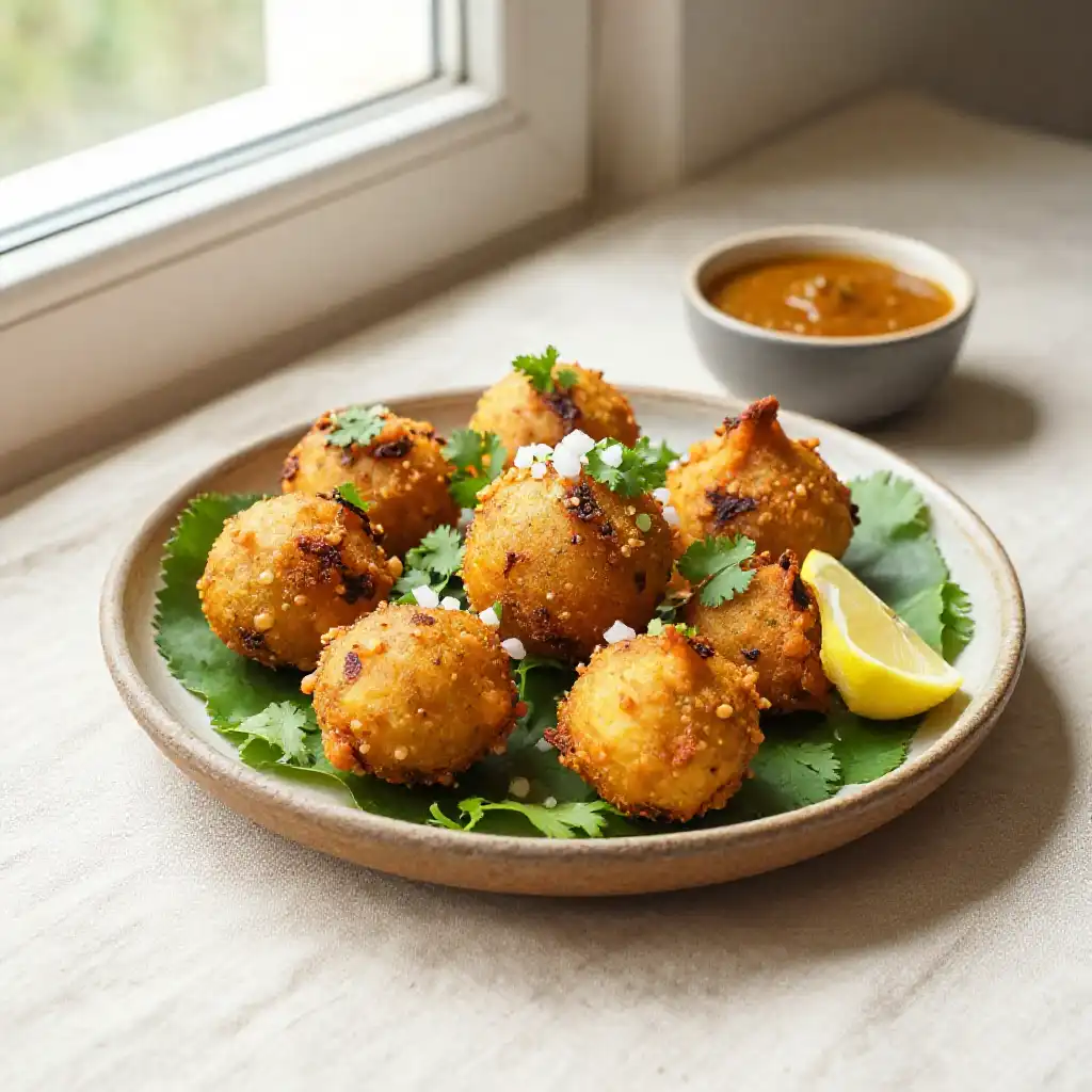 Rajasthani Mirchi Vada Chili Fritters plated dish