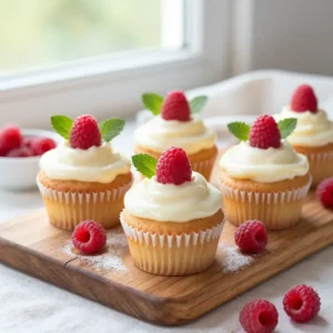 Easy Raspberry White Chocolate Ganache Cupcakes