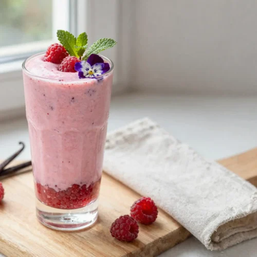 Easy Raspberry Vanilla Smoothie Recipe | Light & Guilt-Free