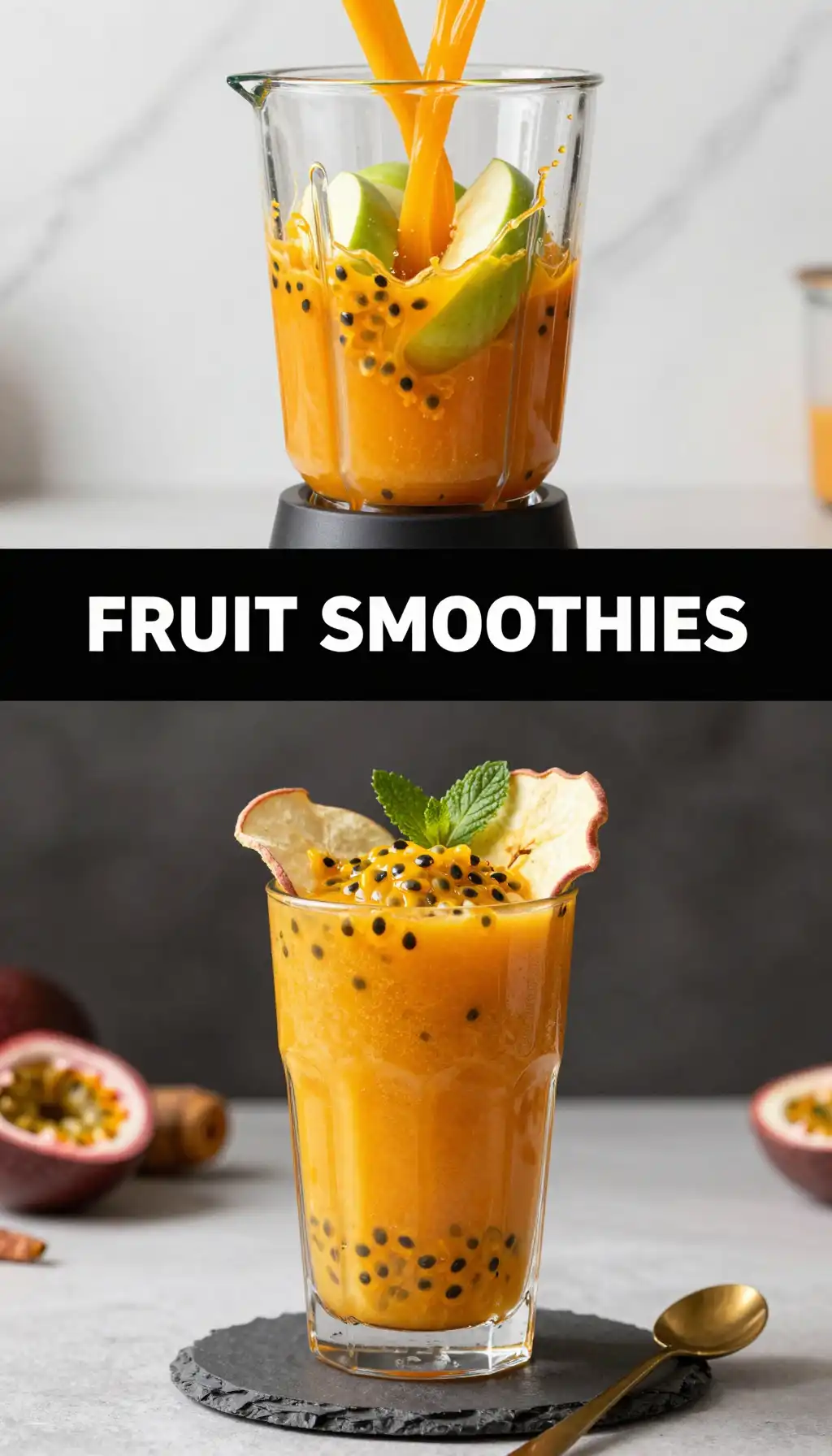 Rave Apple Passion Fruit Smoothie pinterest pin