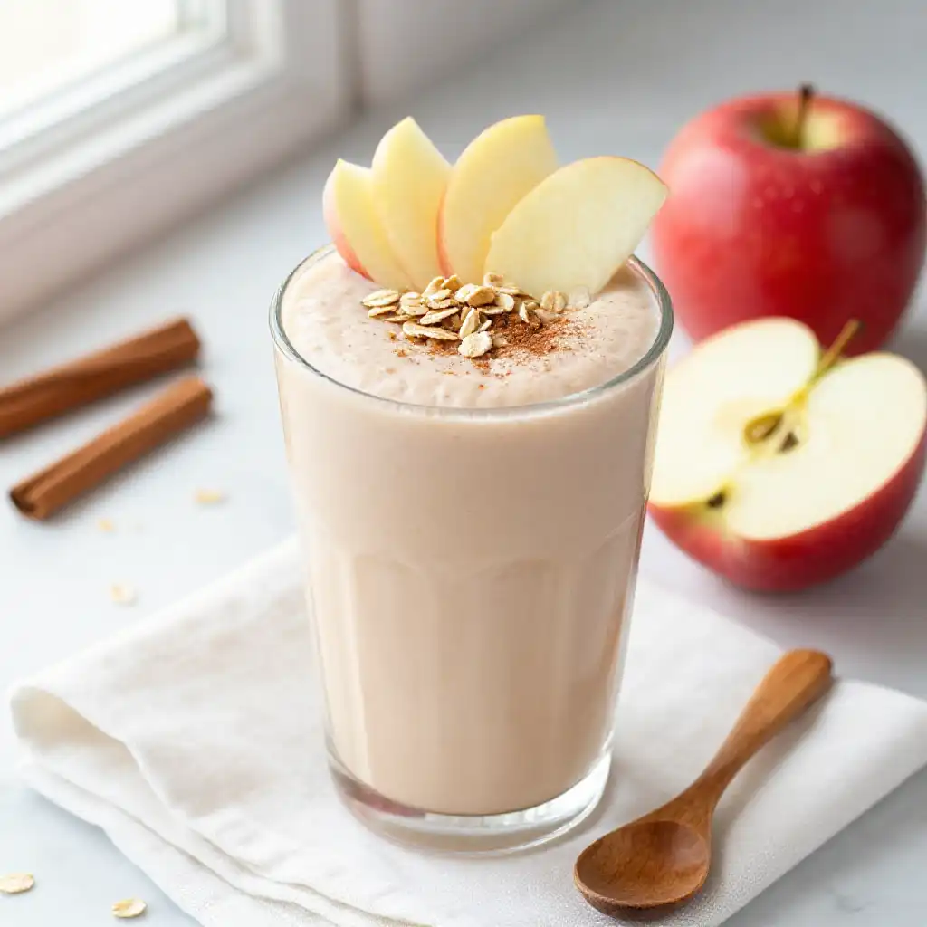 Red Delicious Apple Oat Smoothie plated dish