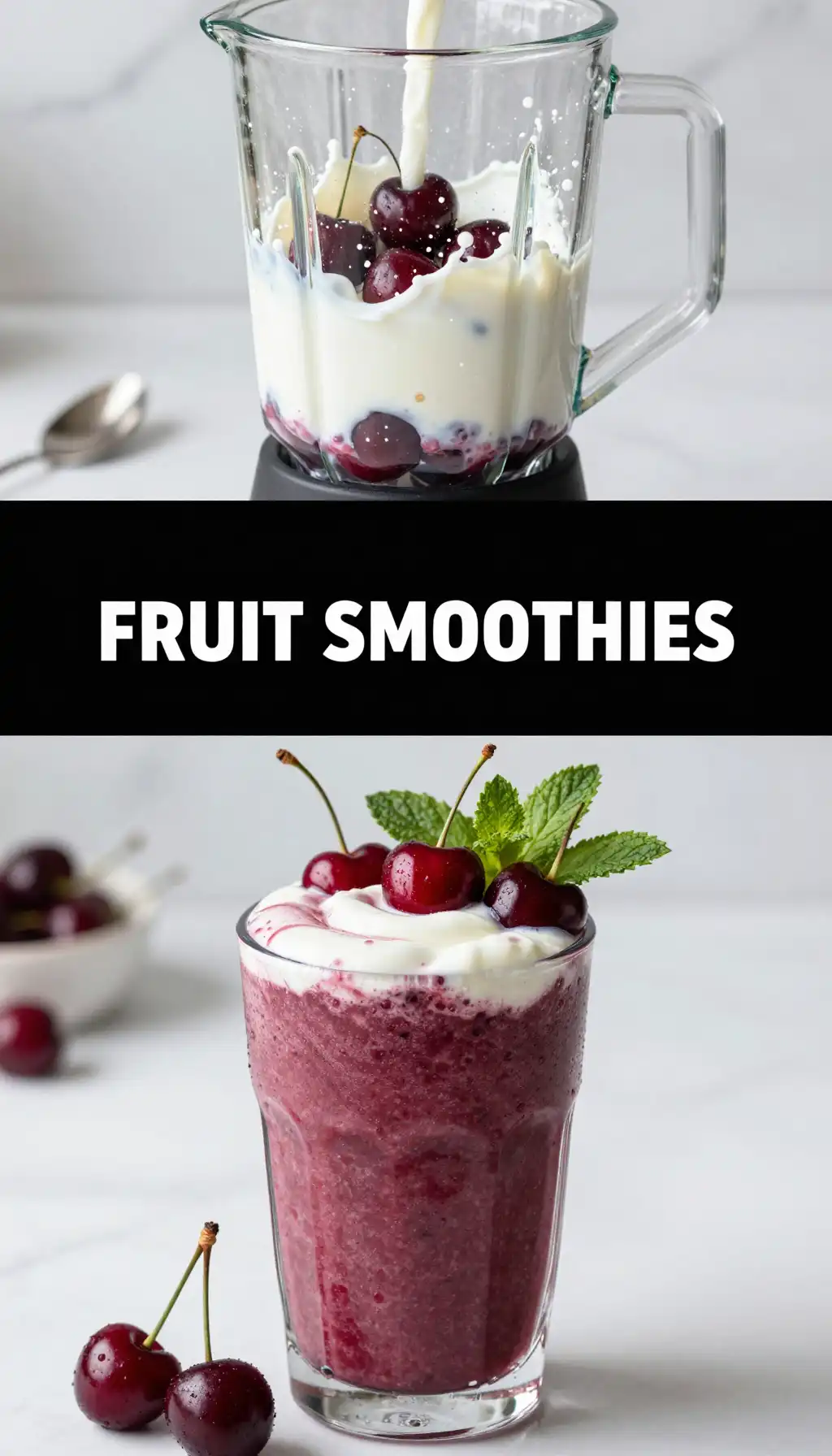 Regina Cherry Yogurt Smoothie pinterest pin