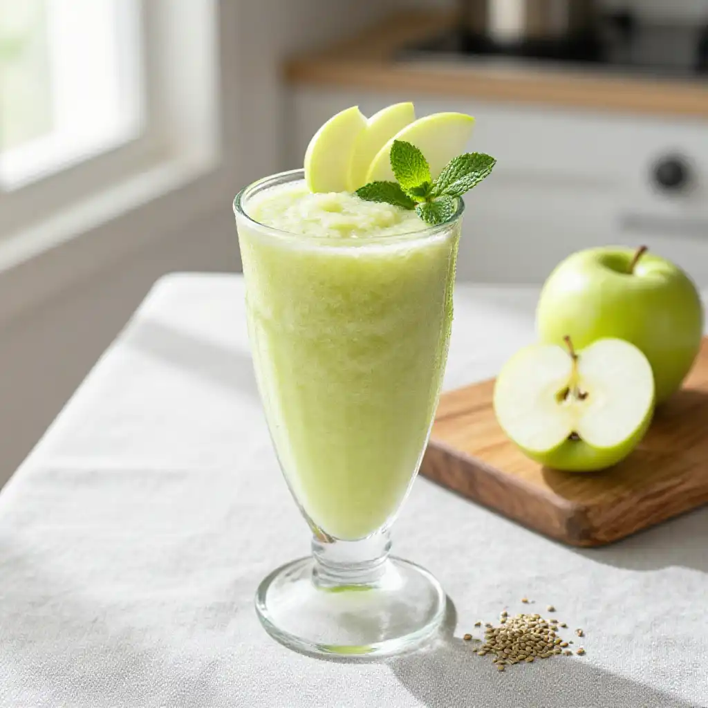 Rhode Island Greening Apple Smoothie plated dish