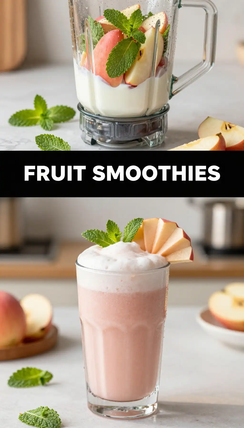 Rose Apple Mint Smoothie pinterest pin