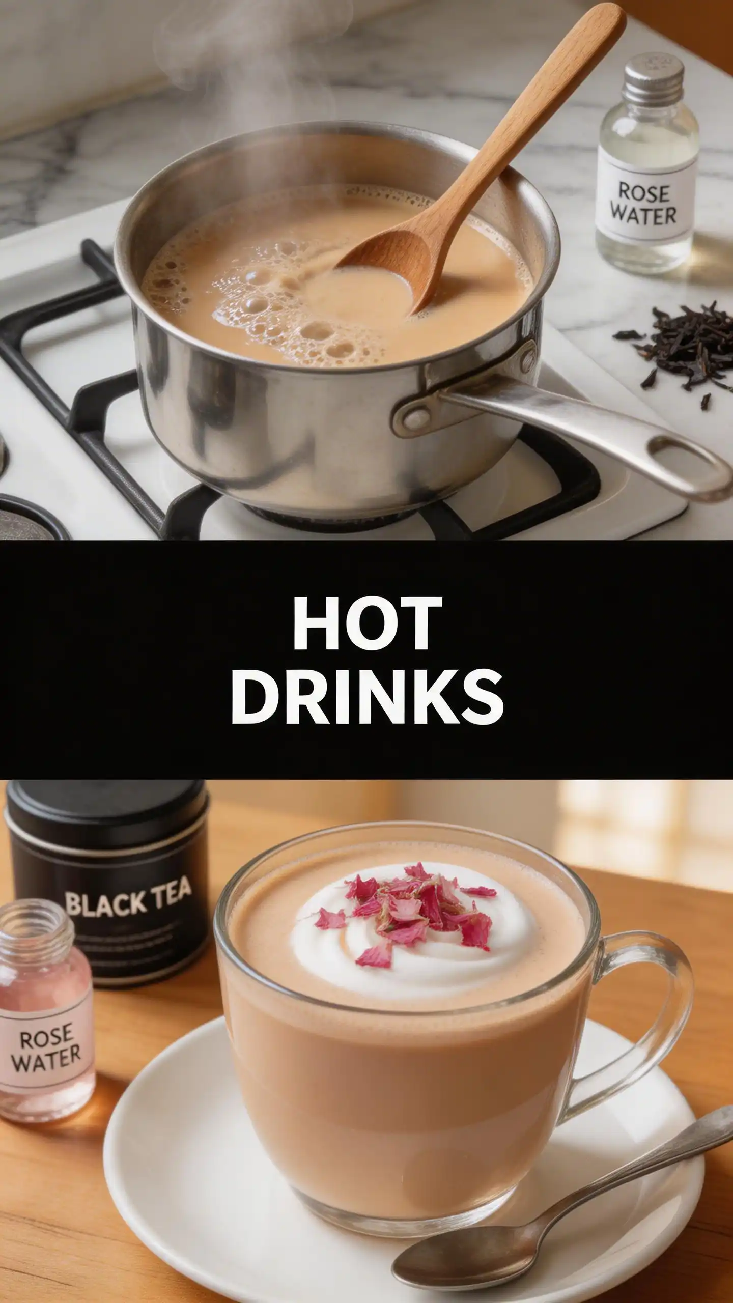 Rose Water Milk Tea pinterest pin