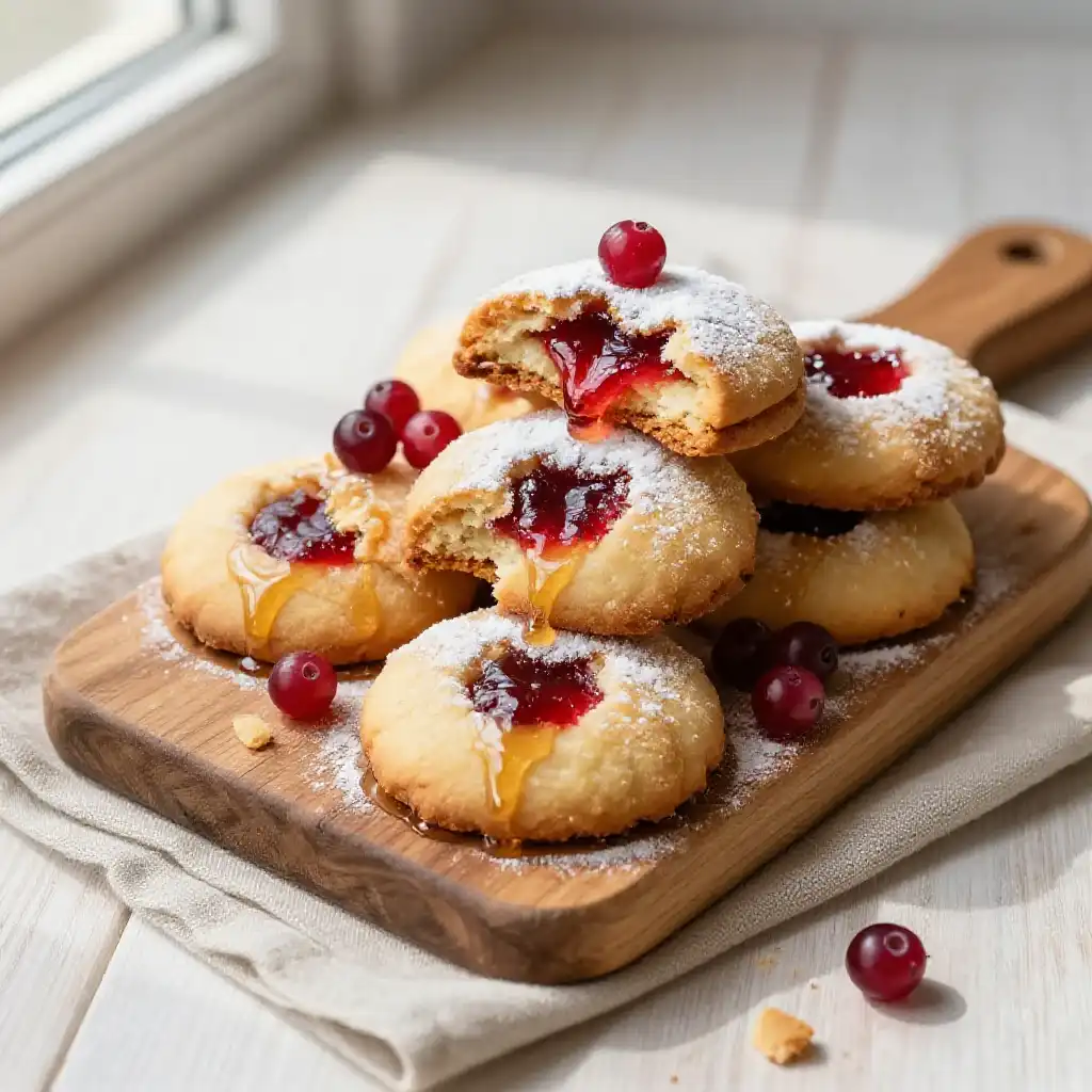 Russian Pryanik Honey Cookies with Jam plated dish