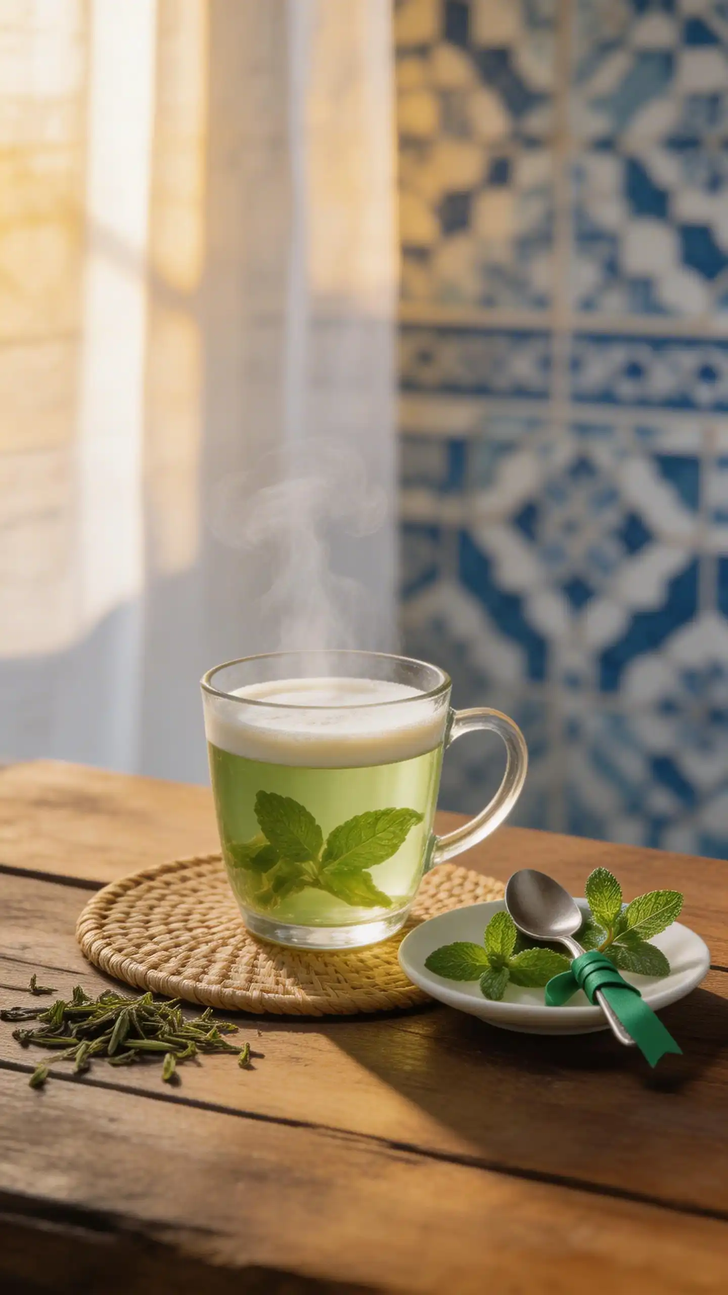 Sahrawi Mint Tea Latte plated dish