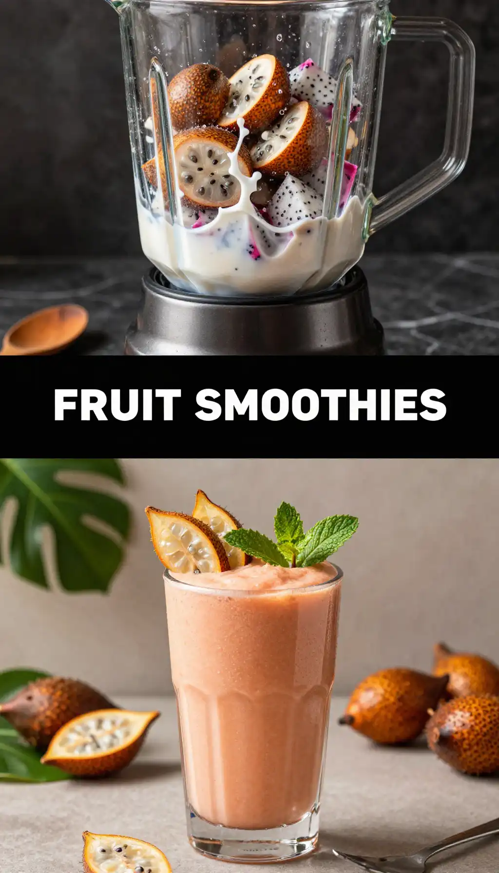 Tropical Salak Snake Fruit Smoothie pinterest pin