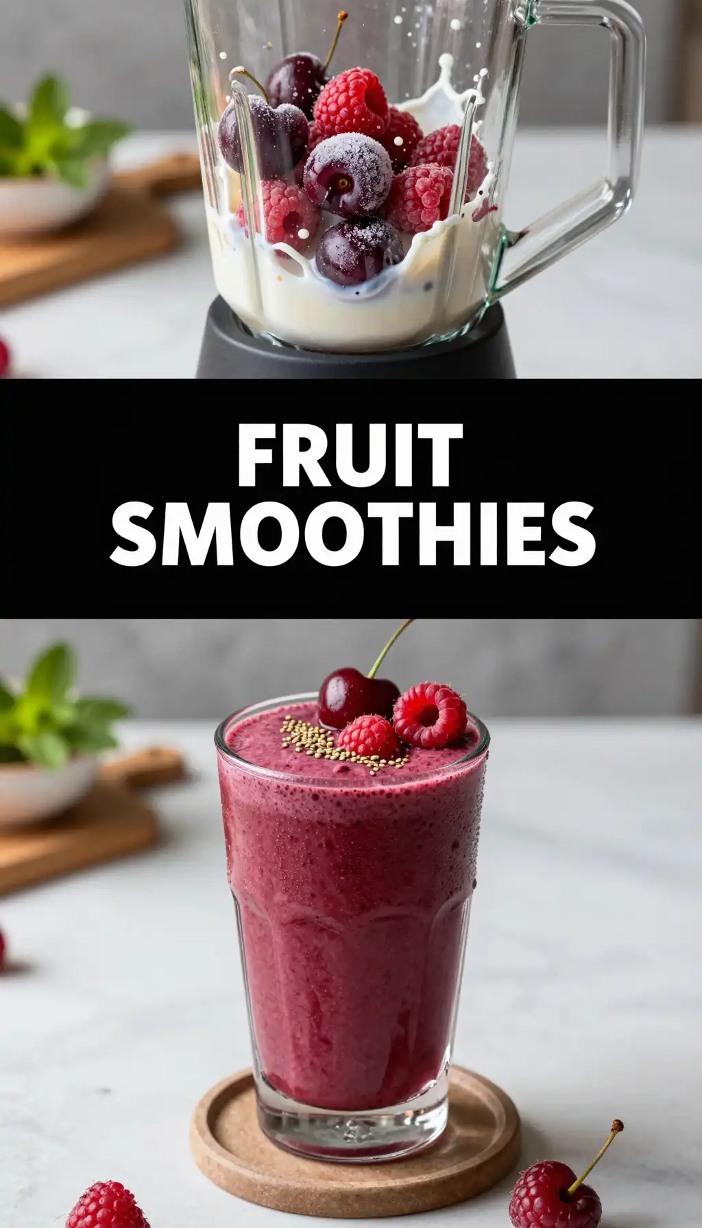 Sam Cherry Raspberry Smoothie pinterest pin