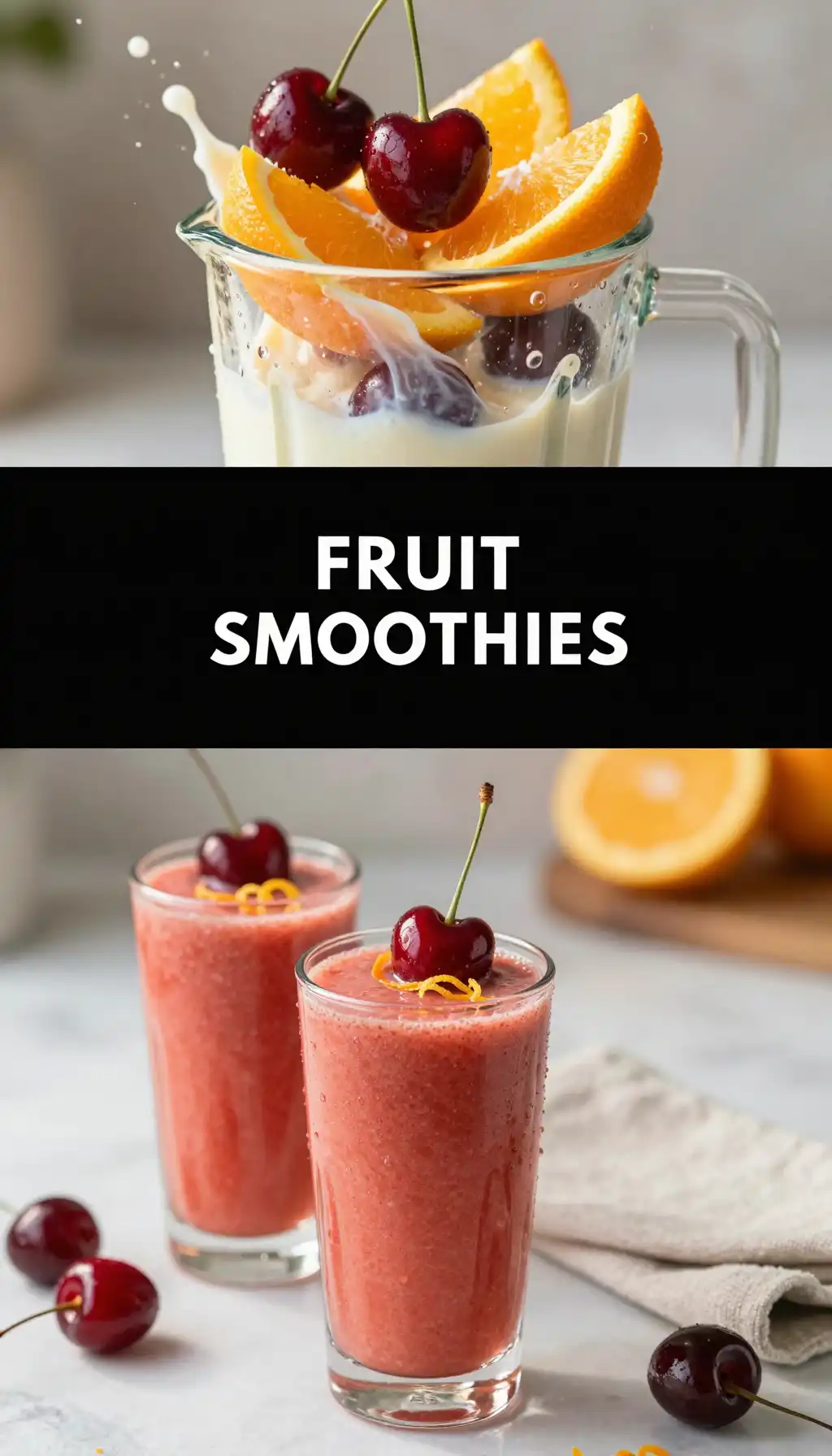 Santina Cherry Orange Smoothie pinterest pin