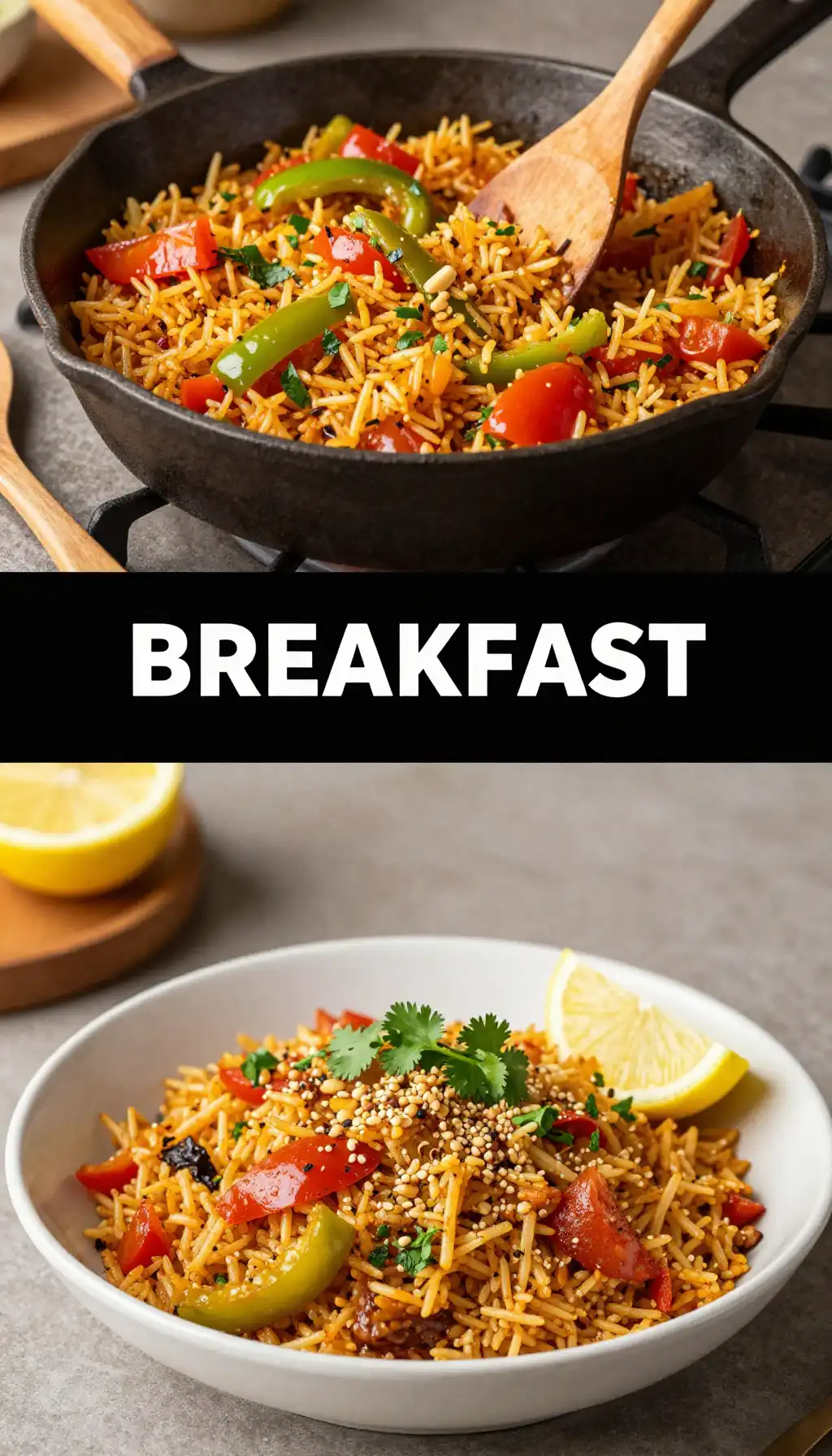 Saudi Arabian Kabsa Rice Breakfast Bowl pinterest pin