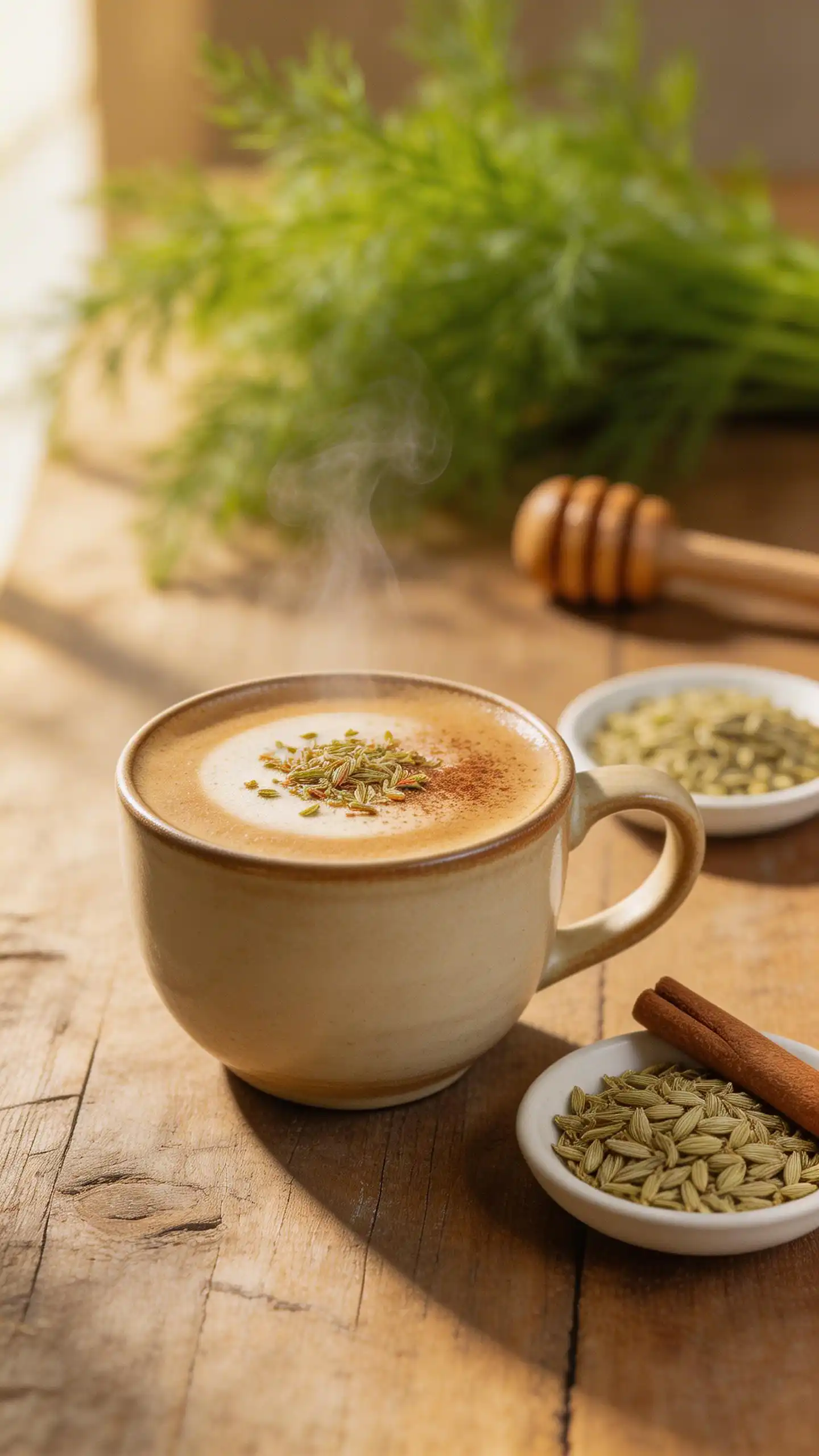Saunf Chai Fennel Latte plated dish