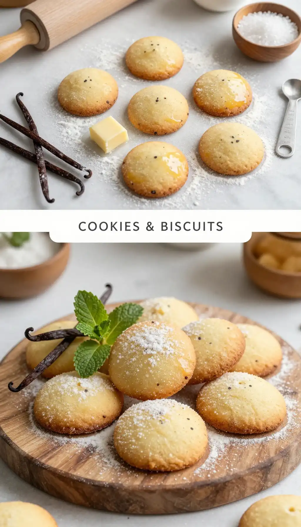 Scottish Shortbread Rounds with Vanilla pinterest pin