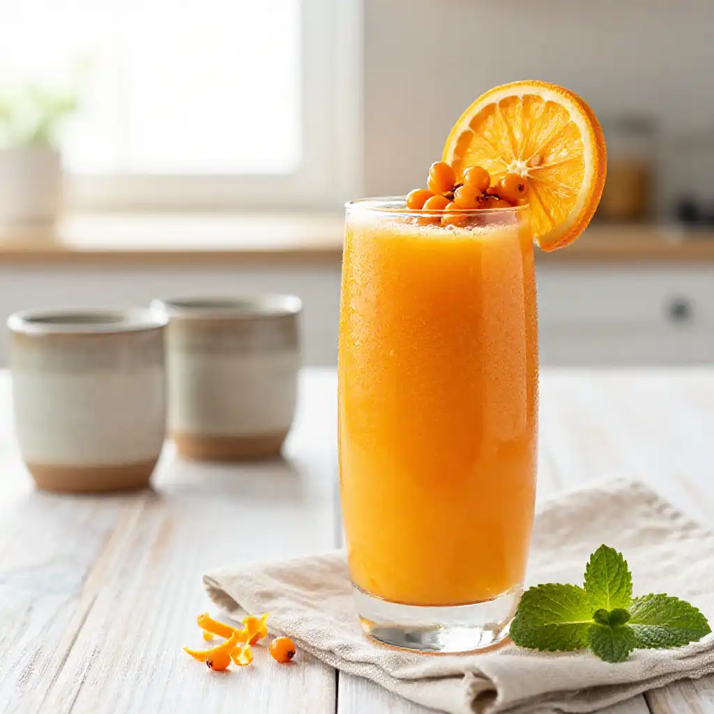 Sea Buckthorn Orange Smoothie plated dish