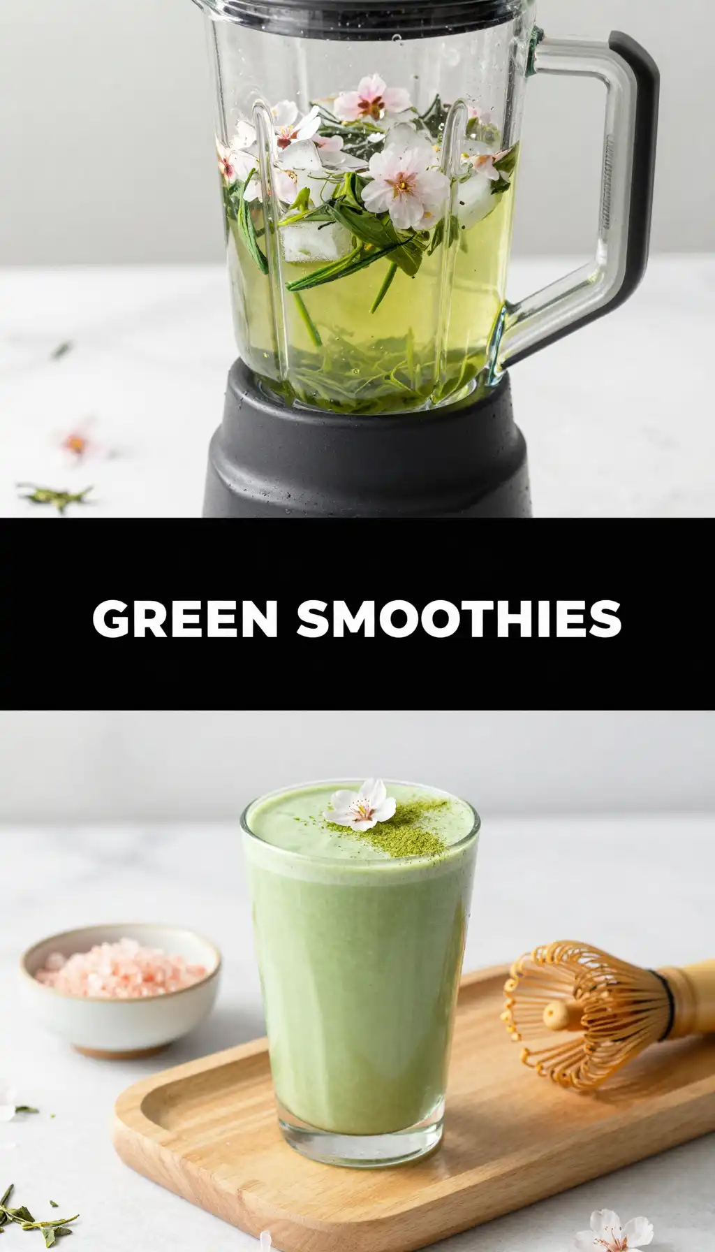 Sencha Sakura Green Smoothie pinterest pin