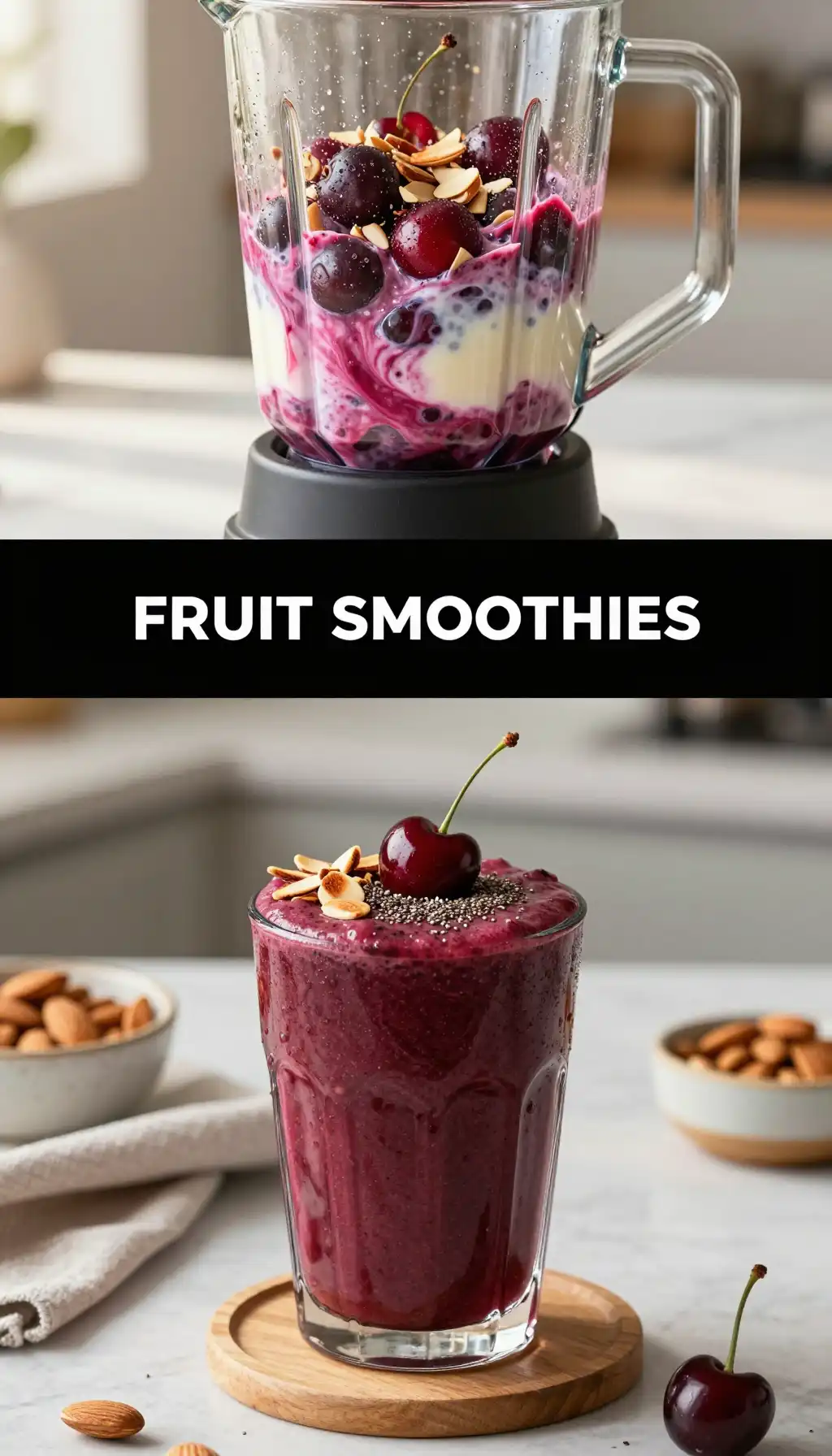 Skeena Cherry Almond Smoothie pinterest pin