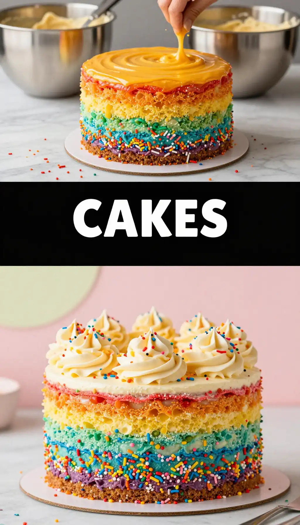Smash Cake with Colorful Hidden Confetti Interior pinterest pin