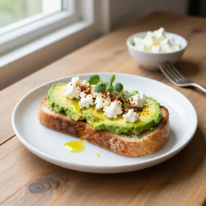 Easy Smashed Avocado Sourdough Feta Breakfast Recipe