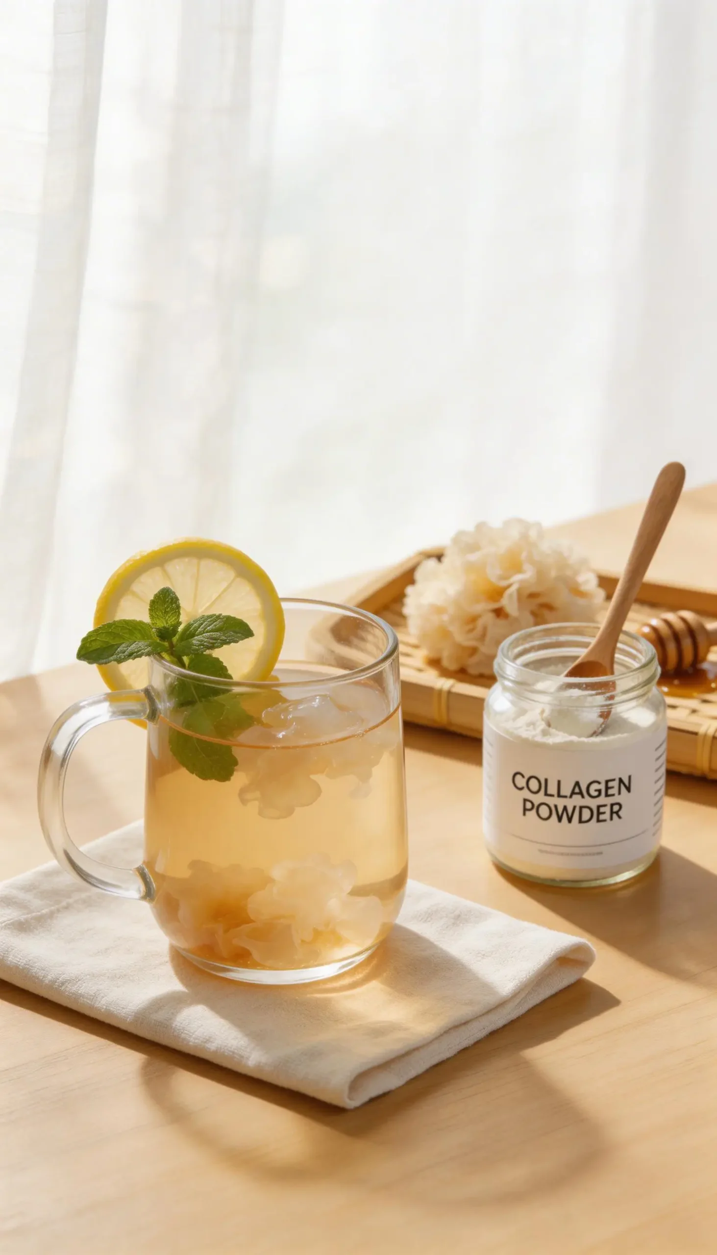 Snow Mushroom Collagen Tea plated dish