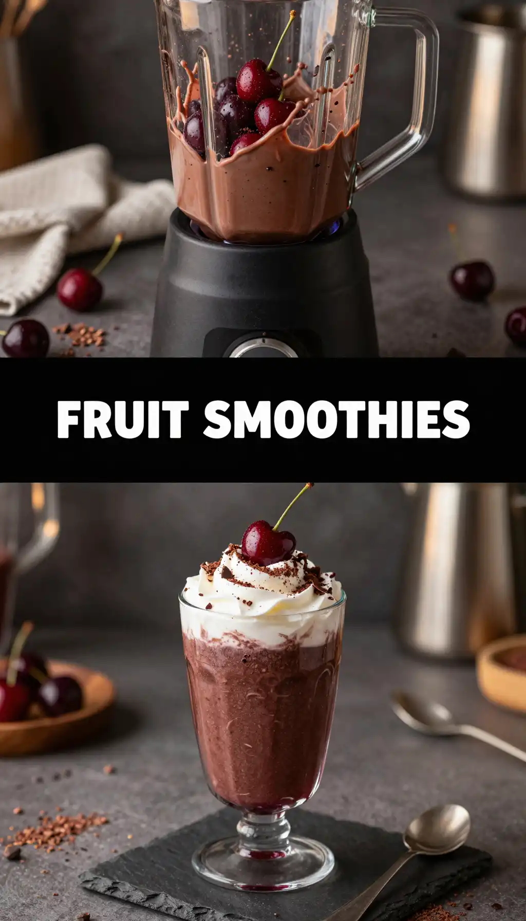 Sour Cherry Chocolate Smoothie pinterest pin