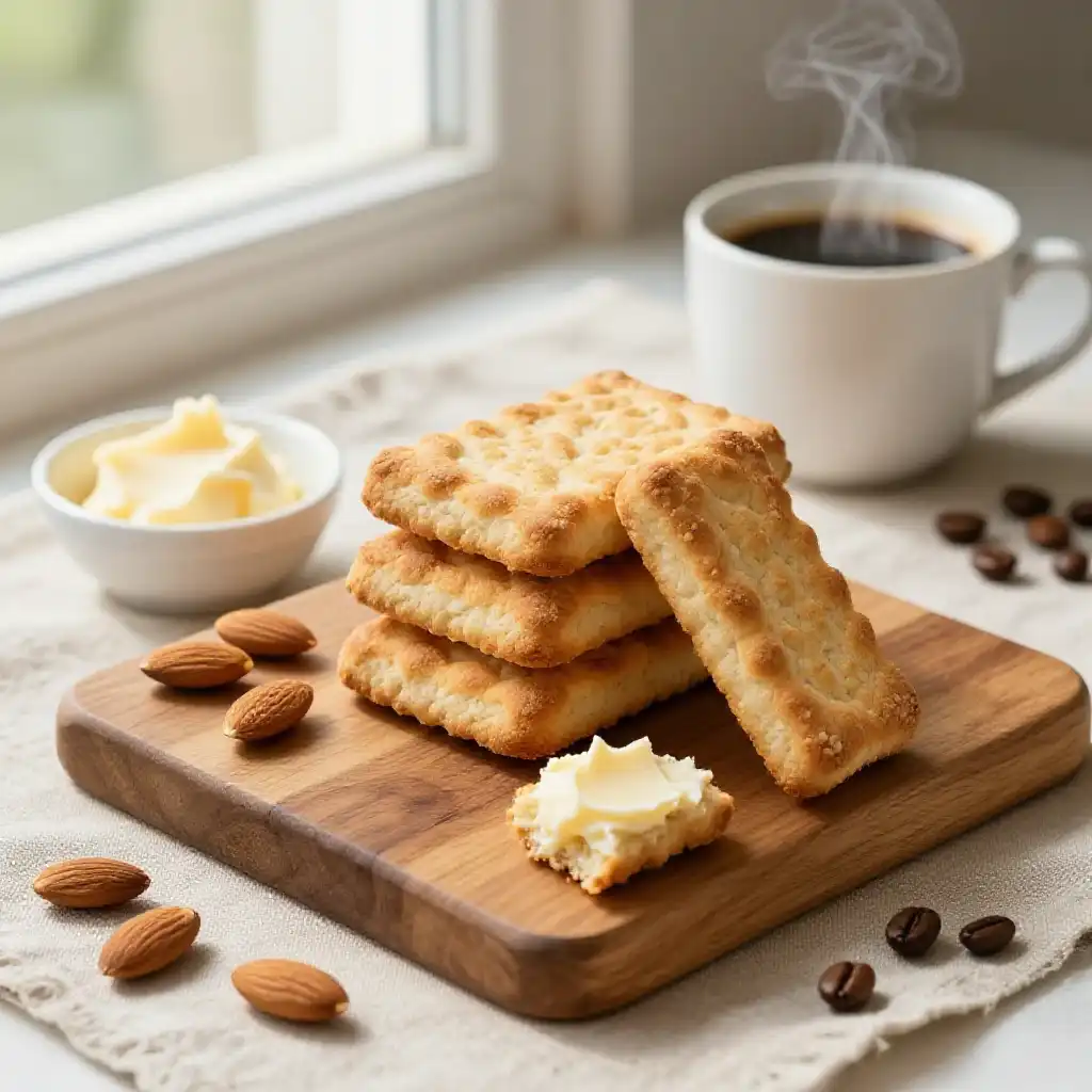 South African Beskuit Rusks with Coffee plated dish